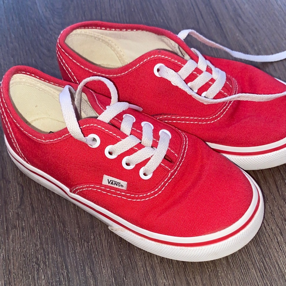 Vans Kids Bright Red Canvas Sneakers